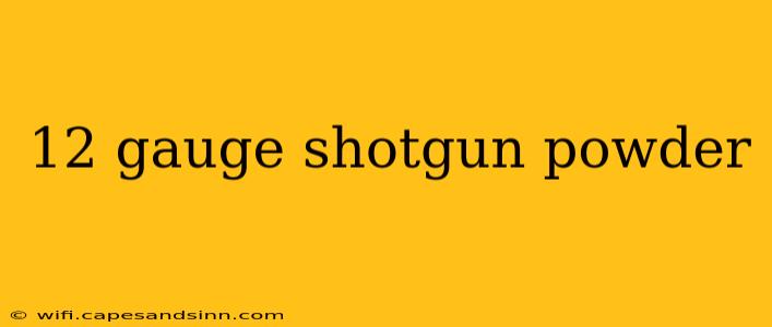 12 gauge shotgun powder