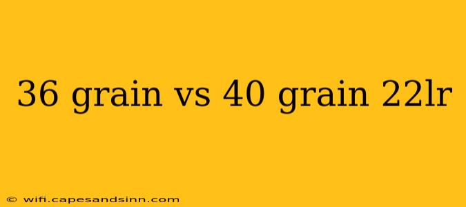 36 grain vs 40 grain 22lr