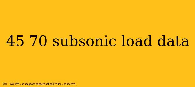 45 70 subsonic load data