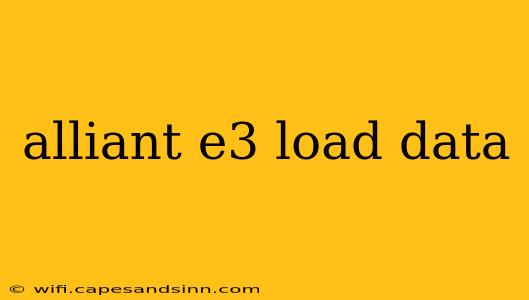 alliant e3 load data