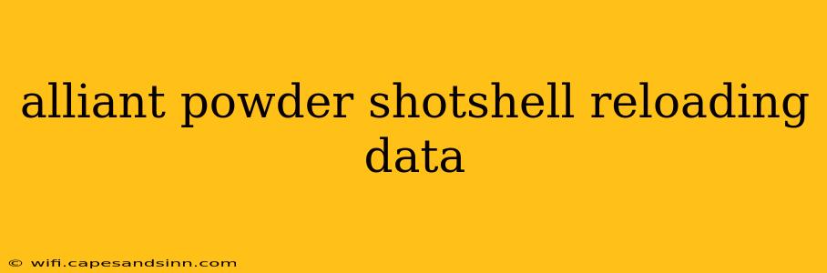 alliant powder shotshell reloading data