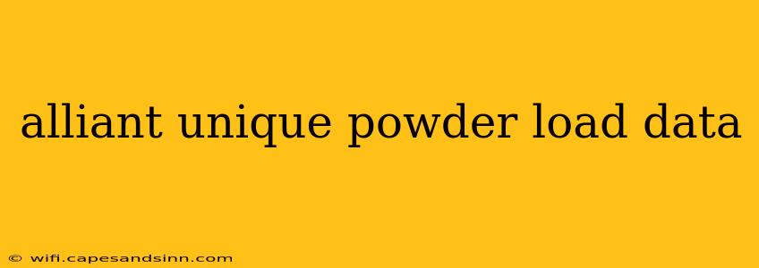 alliant unique powder load data