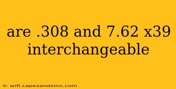 are .308 and 7.62 x39 interchangeable