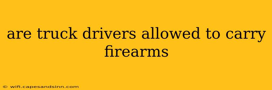 are truck drivers allowed to carry firearms