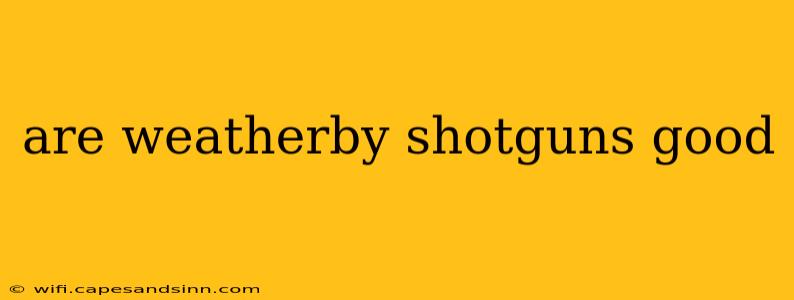 are weatherby shotguns good