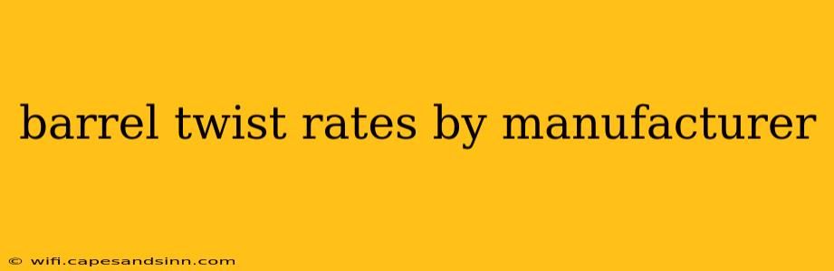 barrel twist rates by manufacturer