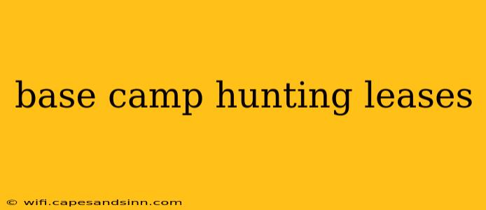 base camp hunting leases