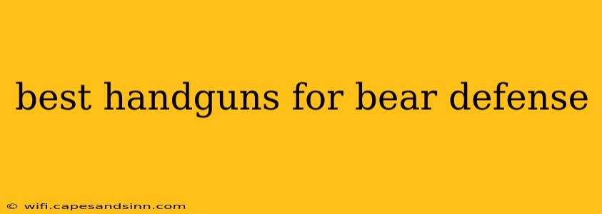 best handguns for bear defense