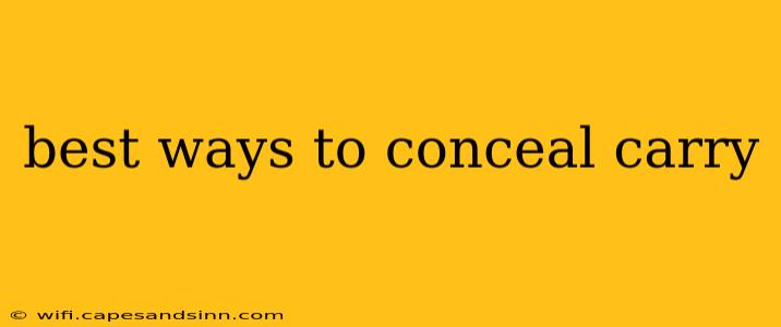 best ways to conceal carry