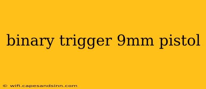 binary trigger 9mm pistol