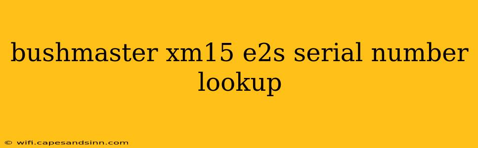 bushmaster xm15 e2s serial number lookup