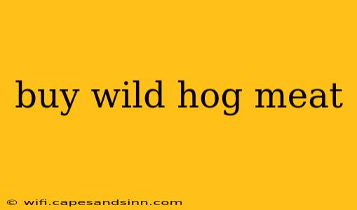 buy wild hog meat