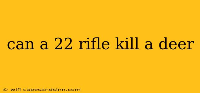 can a 22 rifle kill a deer