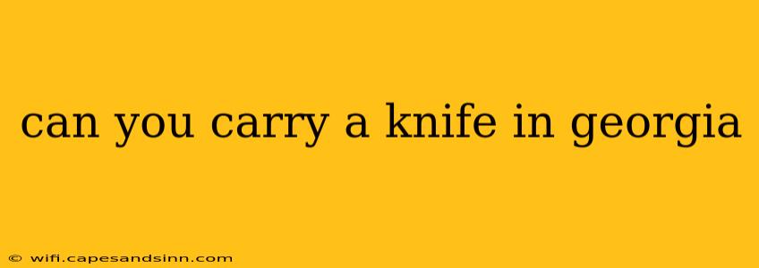 can you carry a knife in georgia