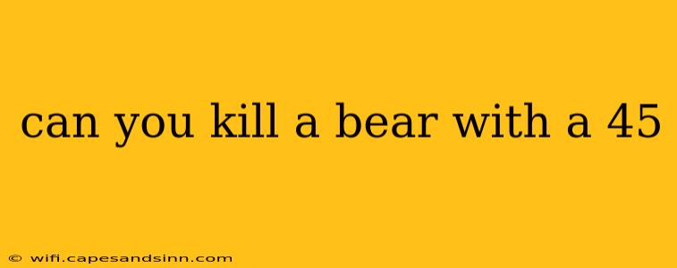 can you kill a bear with a 45