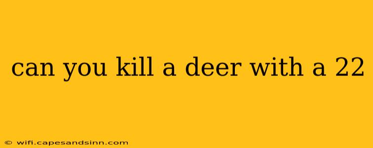 can you kill a deer with a 22