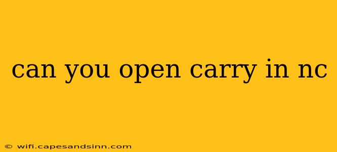 can you open carry in nc