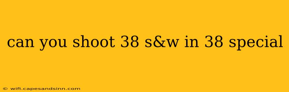 can you shoot 38 s&w in 38 special