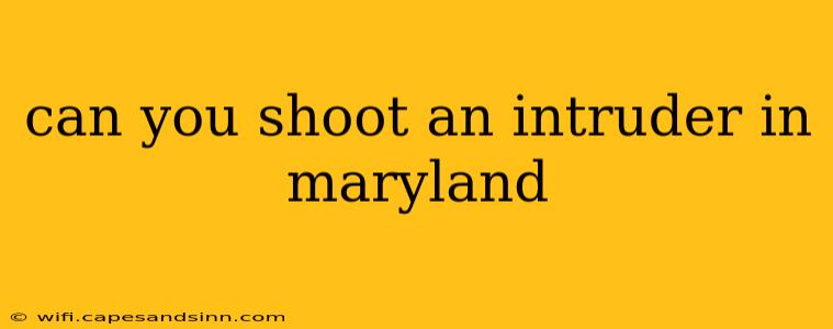 can you shoot an intruder in maryland