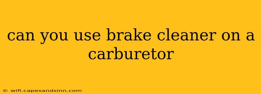 can you use brake cleaner on a carburetor