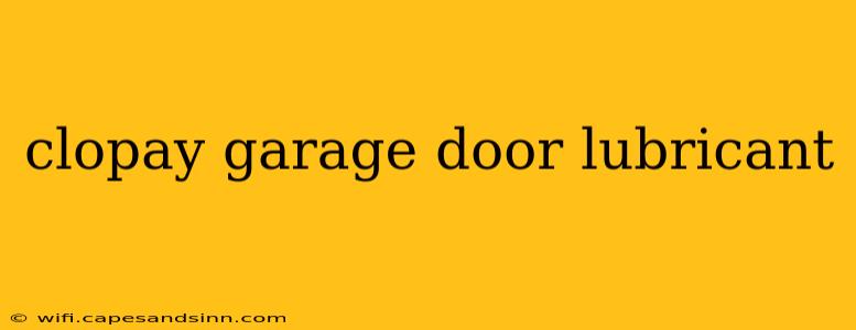 clopay garage door lubricant