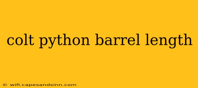 colt python barrel length