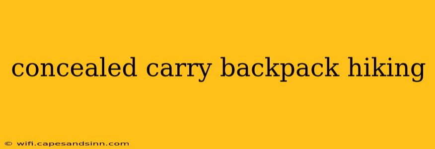 concealed carry backpack hiking