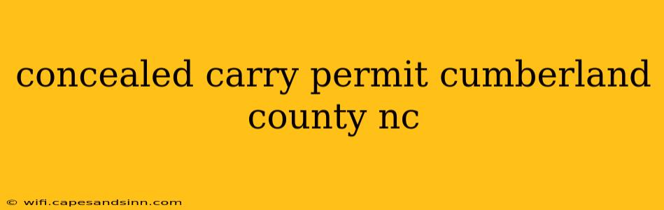 concealed carry permit cumberland county nc