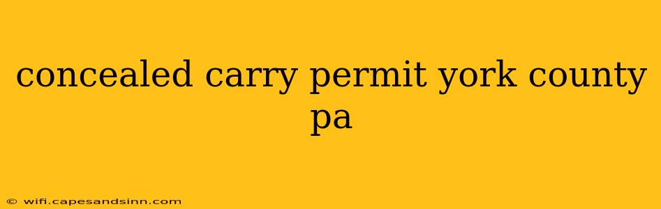 concealed carry permit york county pa