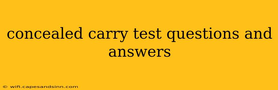 concealed carry test questions and answers