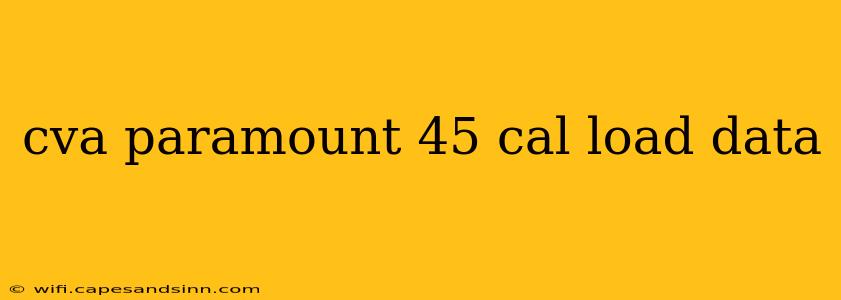 cva paramount 45 cal load data