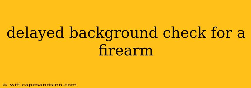 delayed background check for a firearm