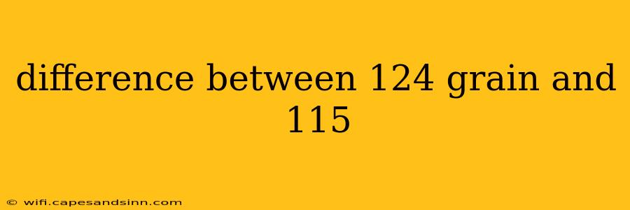 difference between 124 grain and 115