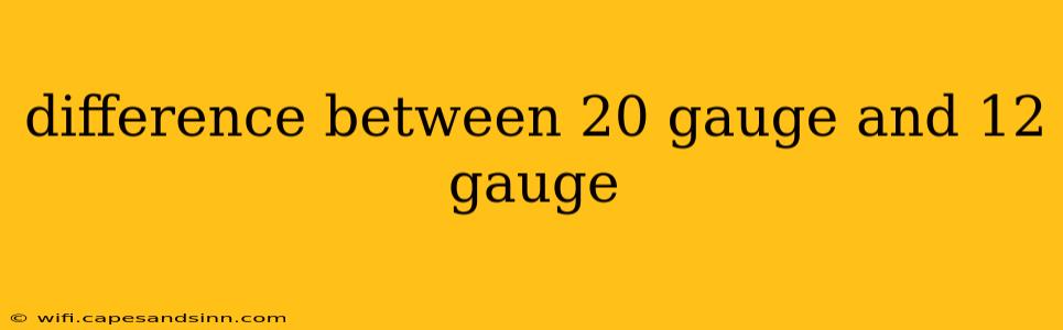 difference between 20 gauge and 12 gauge