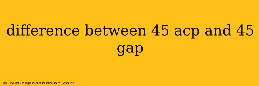 difference between 45 acp and 45 gap