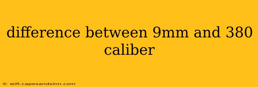 difference between 9mm and 380 caliber