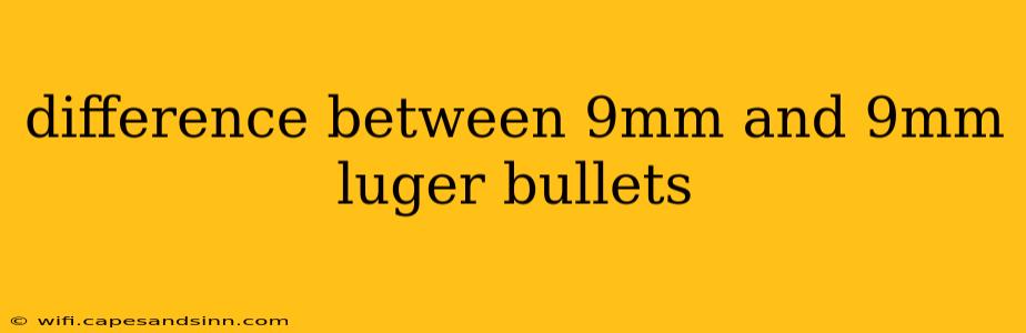 difference between 9mm and 9mm luger bullets