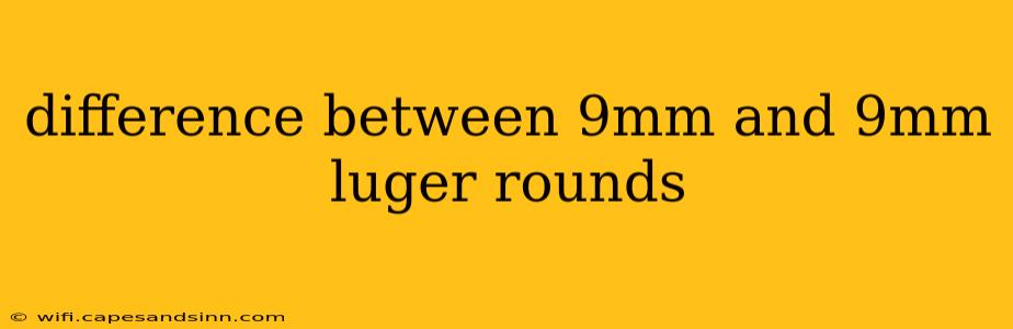 difference between 9mm and 9mm luger rounds