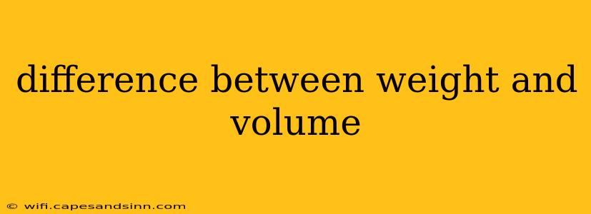 difference between weight and volume