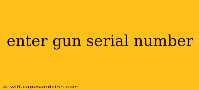 enter gun serial number