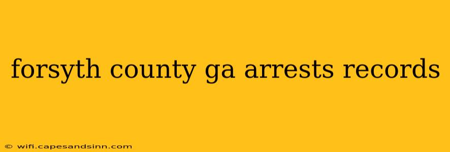 forsyth county ga arrests records