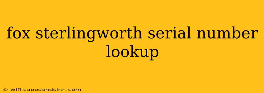 fox sterlingworth serial number lookup