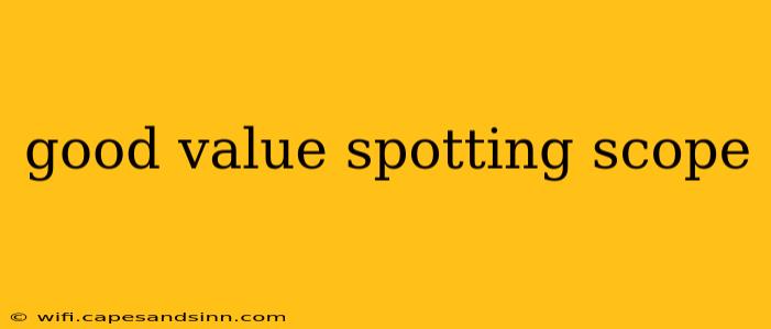 good value spotting scope