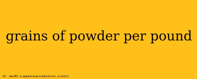 grains of powder per pound