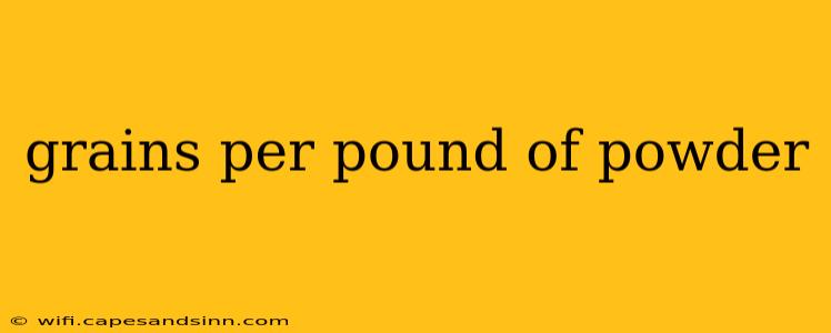 grains per pound of powder