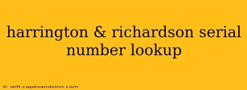 harrington & richardson serial number lookup