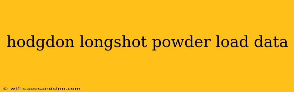 hodgdon longshot powder load data