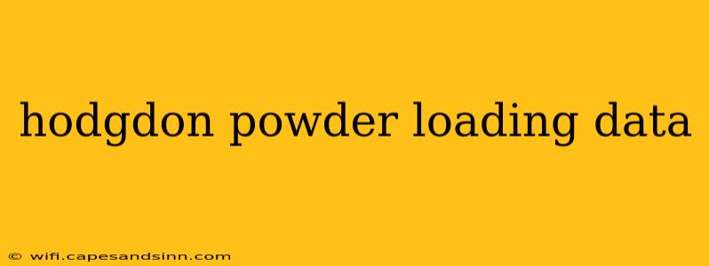 hodgdon powder loading data