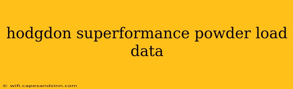 hodgdon superformance powder load data