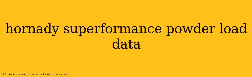 hornady superformance powder load data